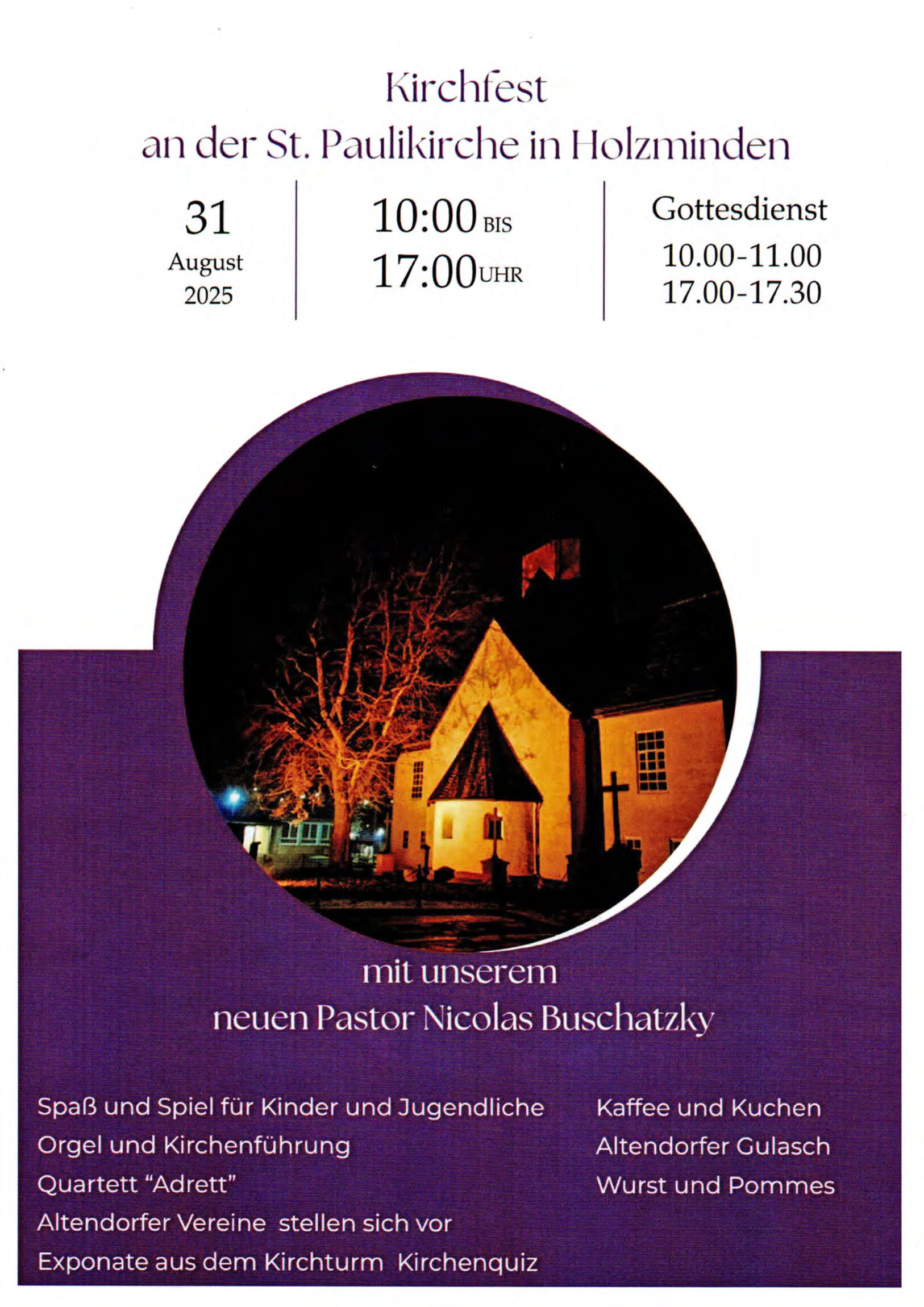 Plakat Gemeindefest Pauli am 31. August 2025