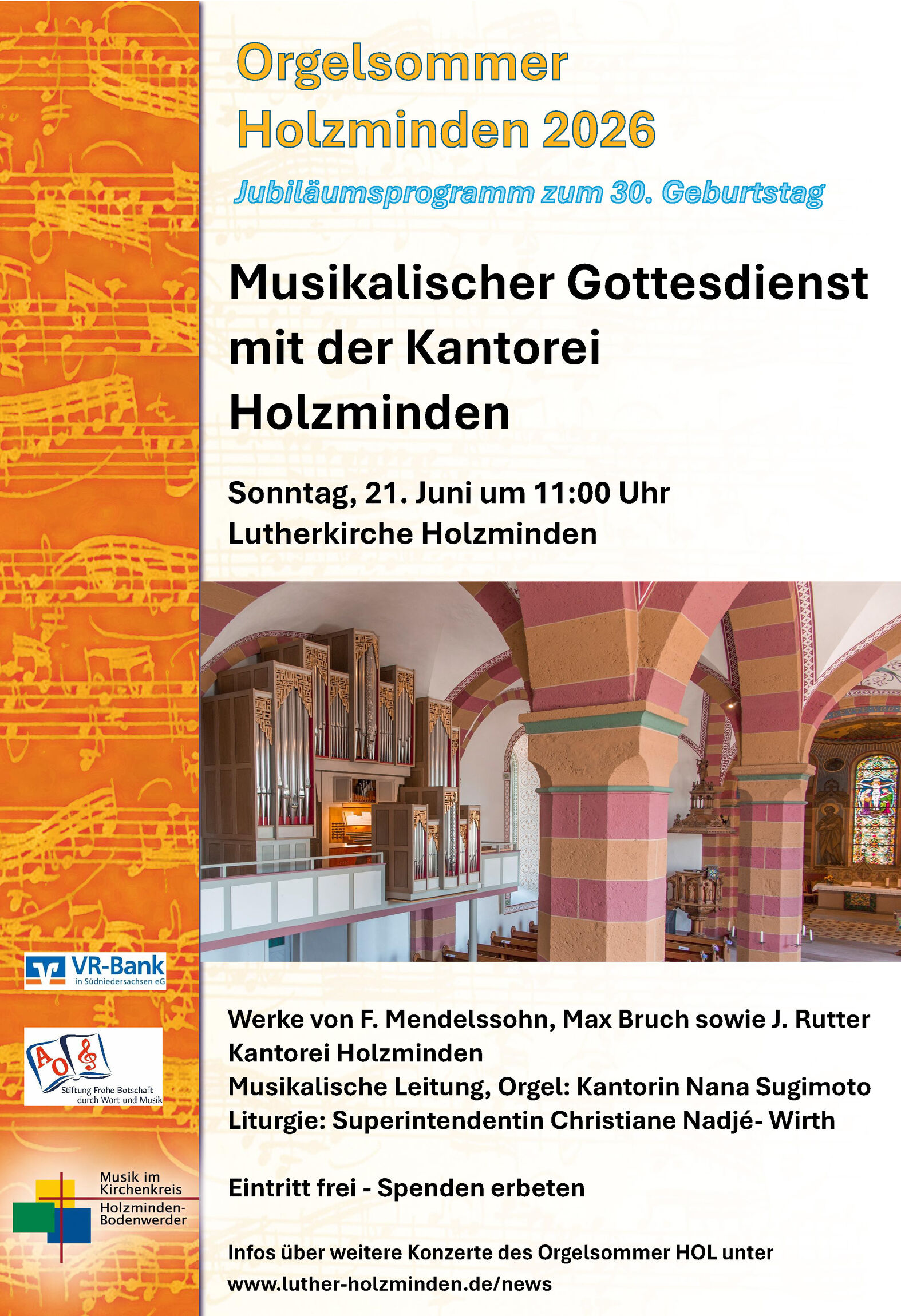 Konzert Orgelsommer am 21. Juni 2026