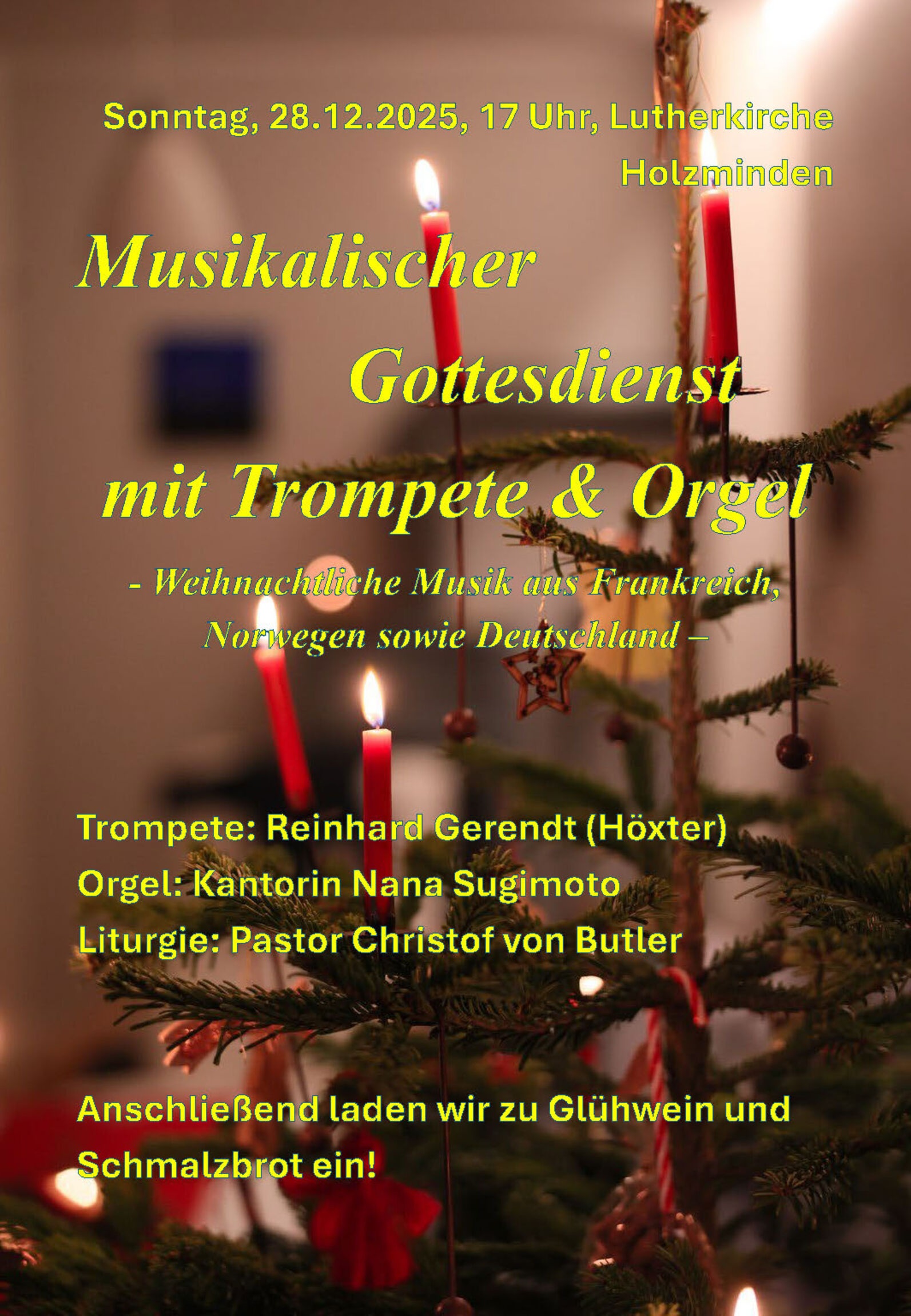 Musikalischer Gottesdienst am 28. Dezember 2025