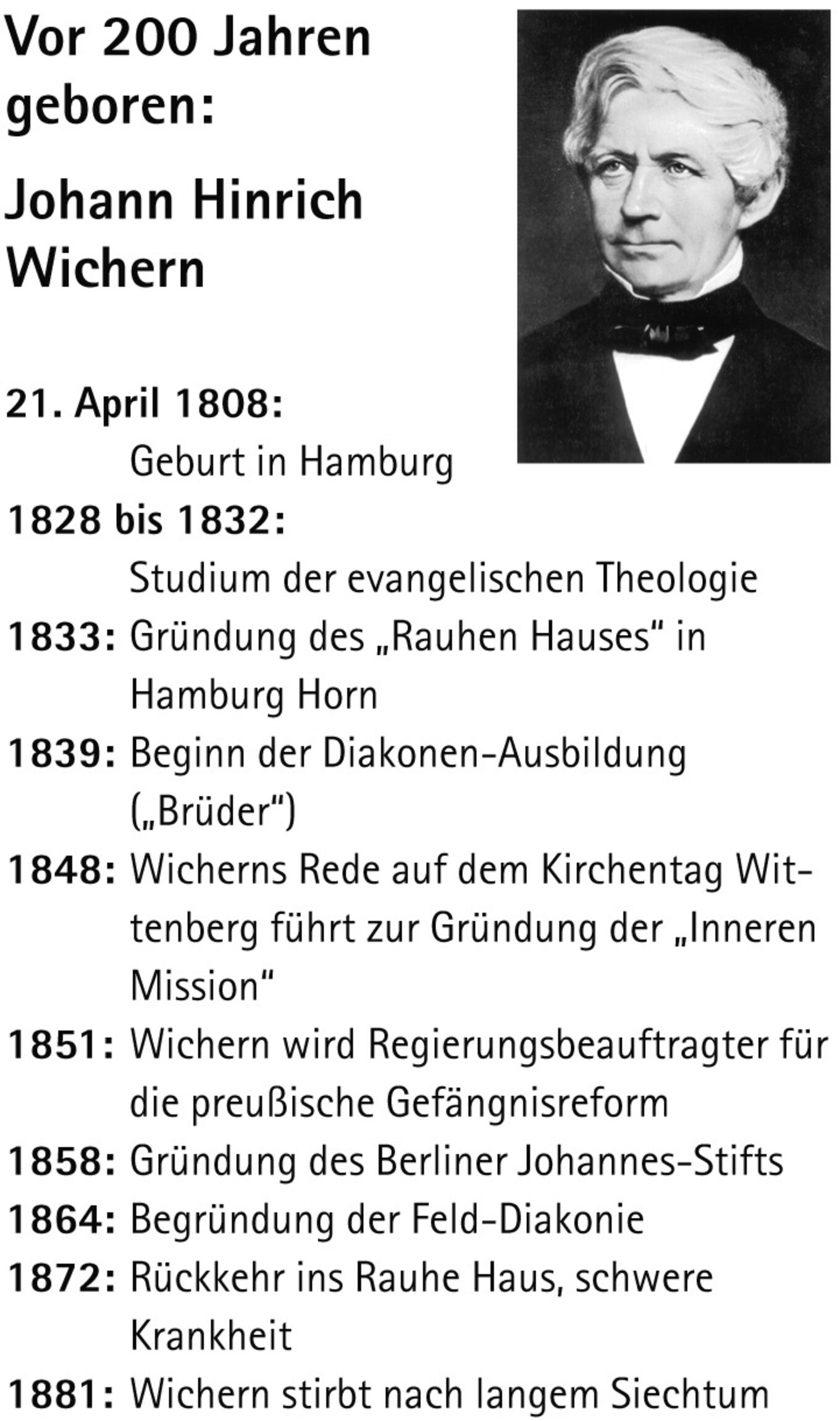 J. H. Wichern - Biographie