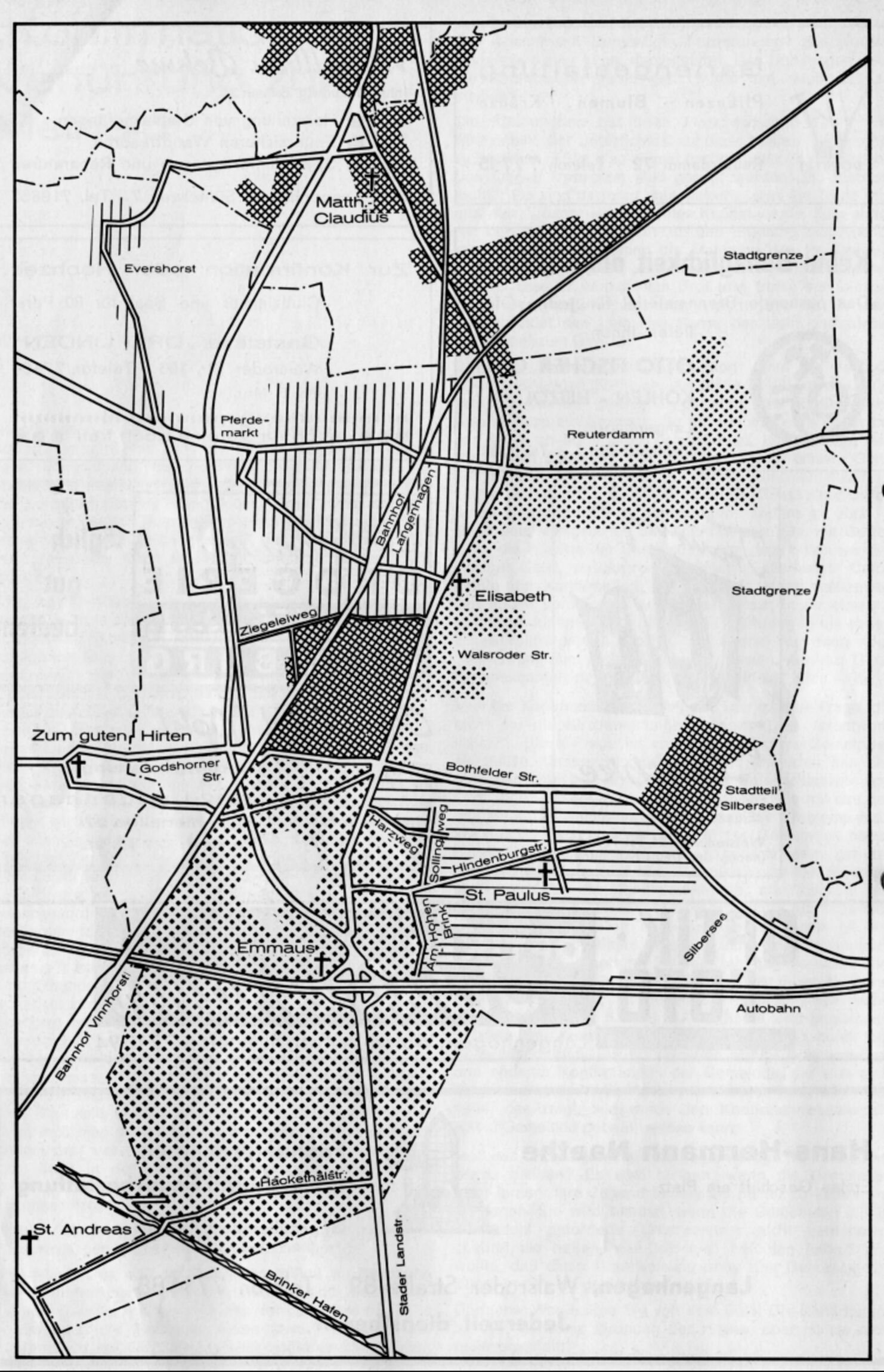 Gebietskarte der  Gemeinden in Langenhagen