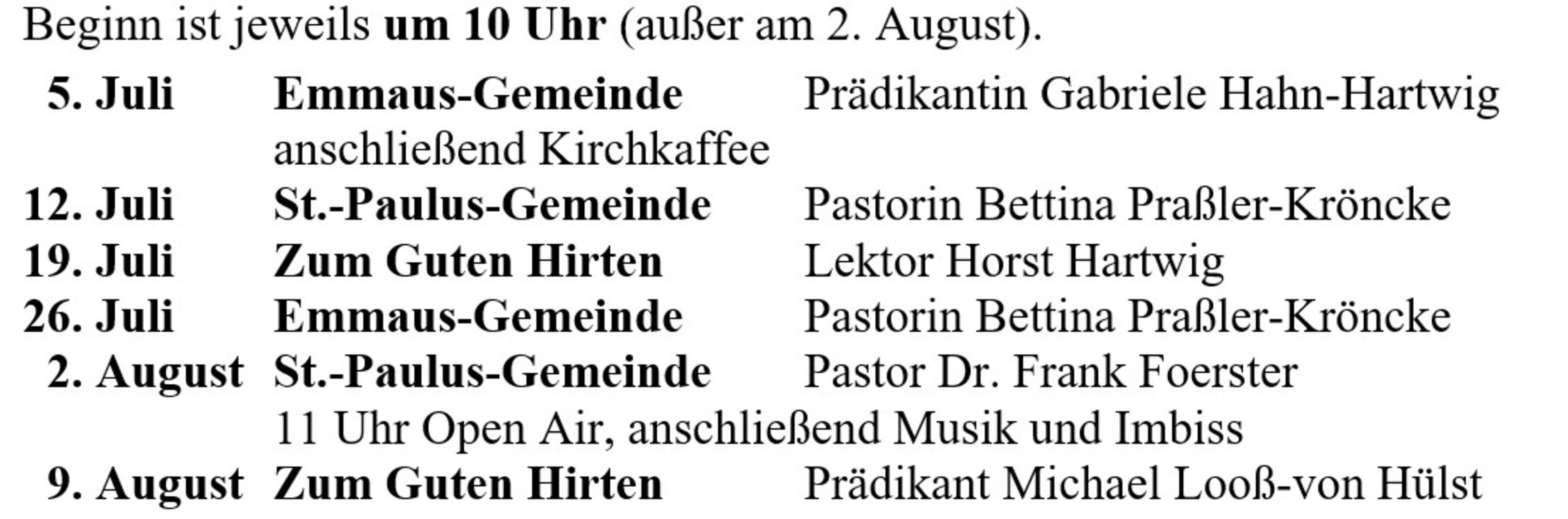 Sommerkirche