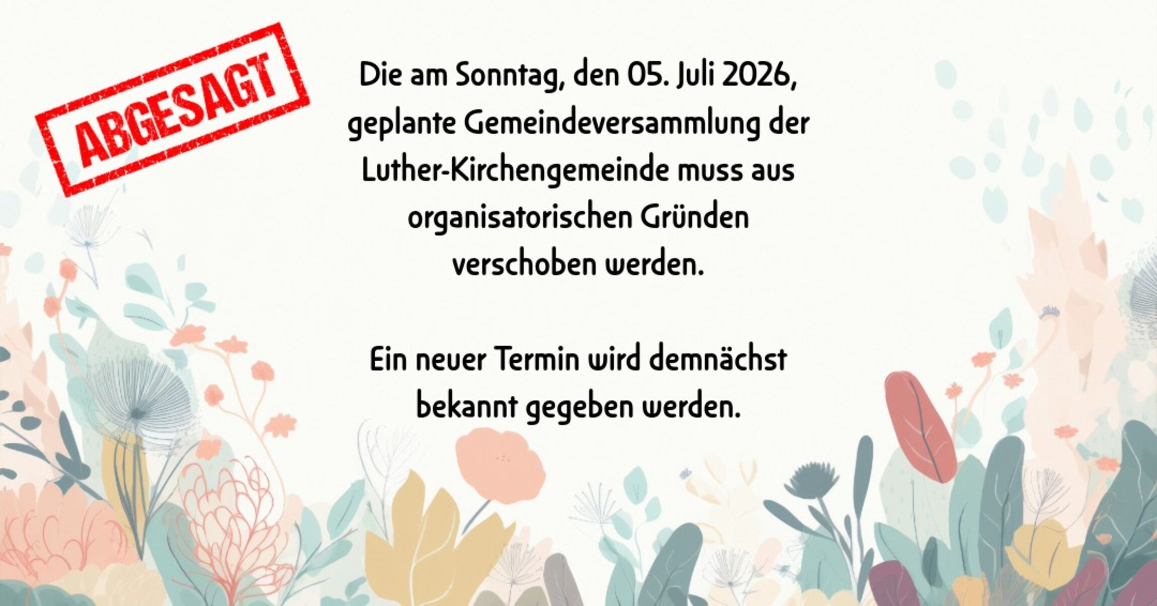 Absage, Gemeindeversammlung, Luther