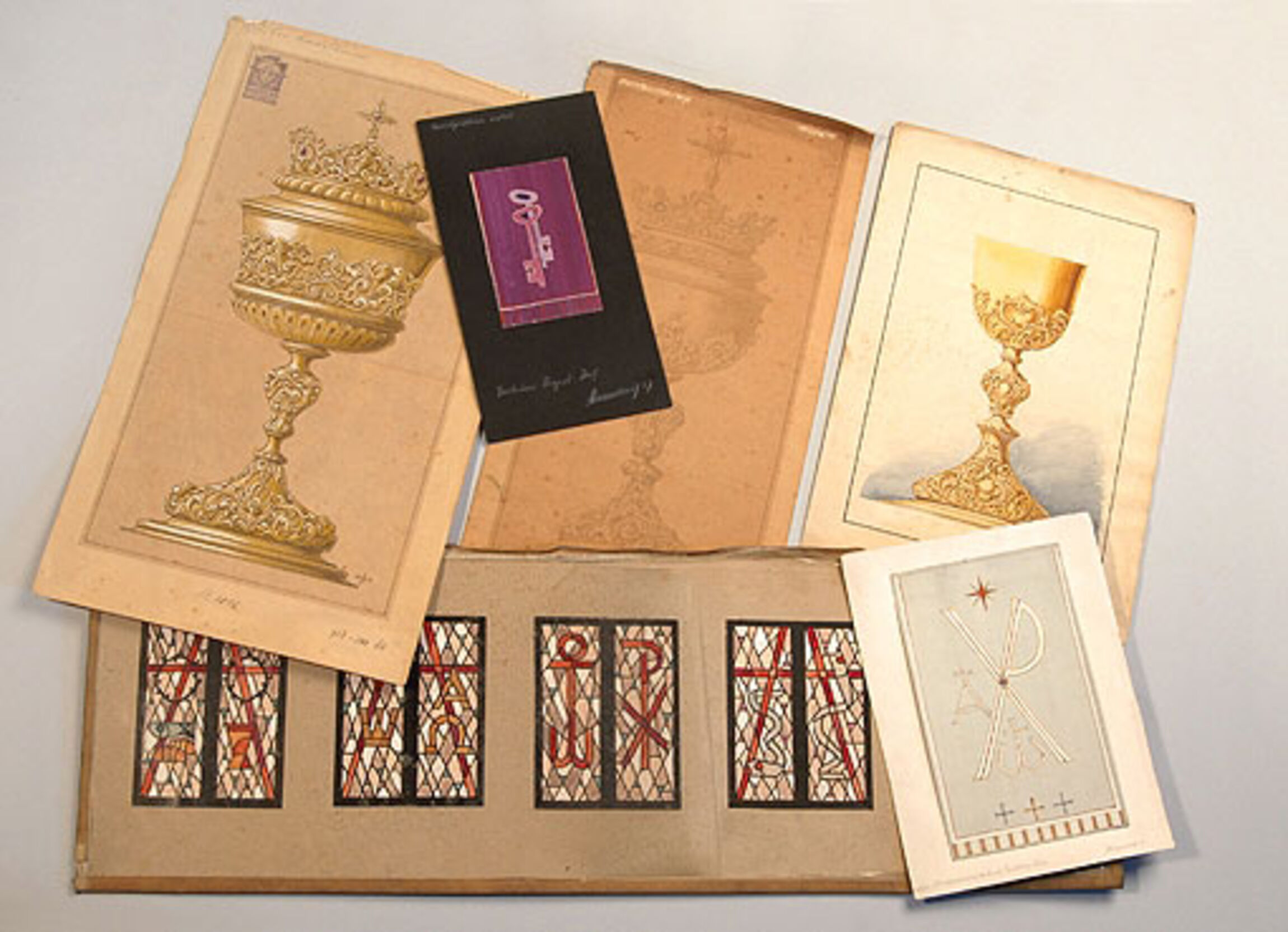 Entwürfe zu Glasfenstern, Abendmahlsgerät und Antependien (Ende 19.Jh. – ca.1960) 