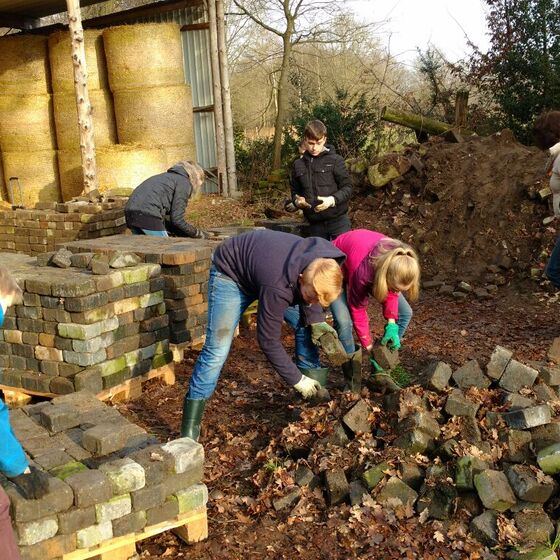 7b verräumt Steine auf Bauernhof (Brink) - Sozialer Tag