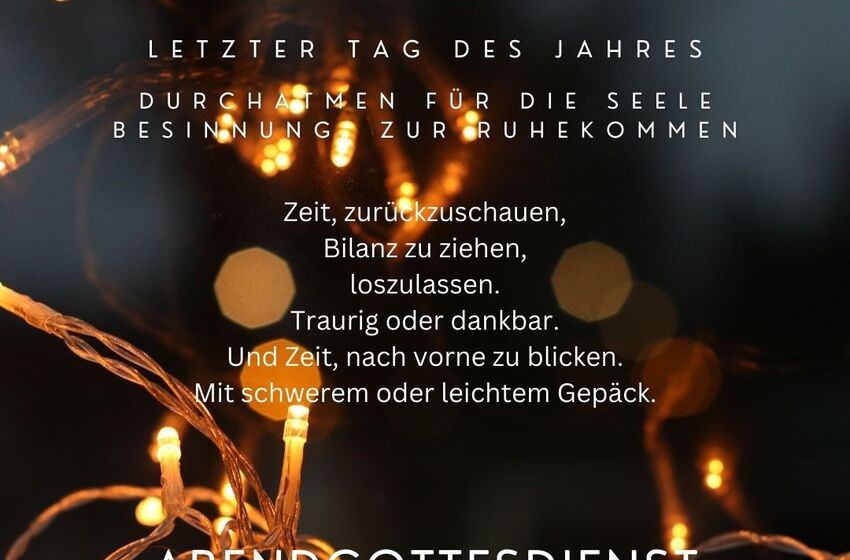 Gottesdienst am Altjahrsabend