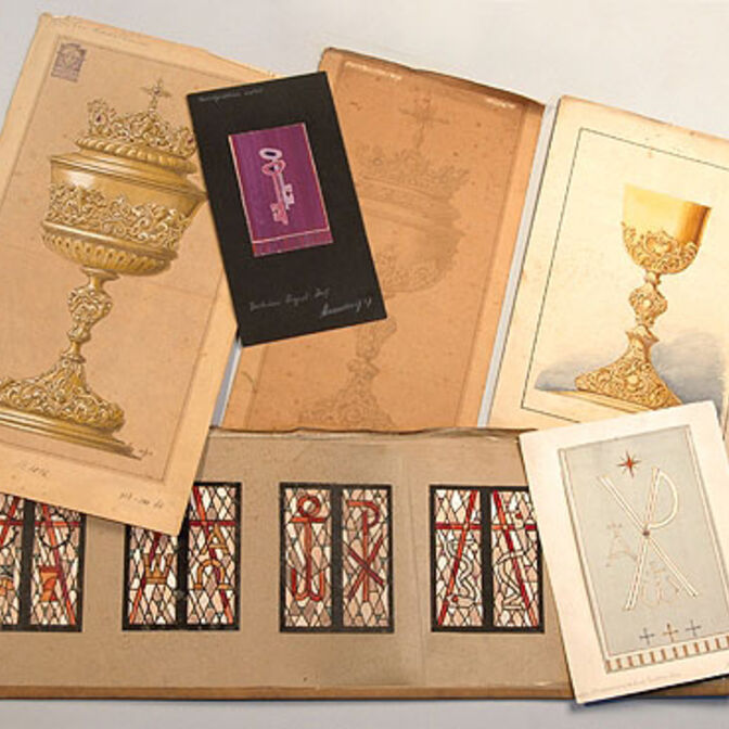 Entwürfe zu Glasfenstern, Abendmahlsgerät und Antependien (Ende 19.Jh. – ca.1960) 